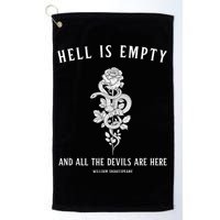 Hell Is Empty Shakespeare Goblincore Fairy Goth Grunge Snake Golf Towel