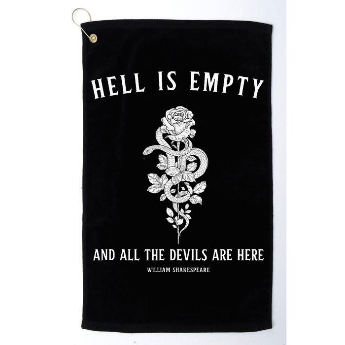 Hell Is Empty Shakespeare Goblincore Fairy Goth Grunge Snake Golf Towel