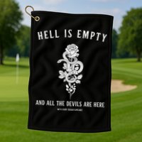 Hell Is Empty Shakespeare Goblincore Fairy Goth Grunge Snake Golf Towel