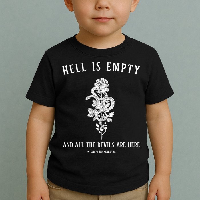Hell Is Empty Shakespeare Goblincore Fairy Goth Grunge Snake Toddler T-Shirt