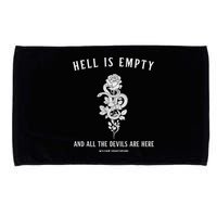 Hell Is Empty Shakespeare Goblincore Fairy Goth Grunge Snake Microfiber Hand Towel