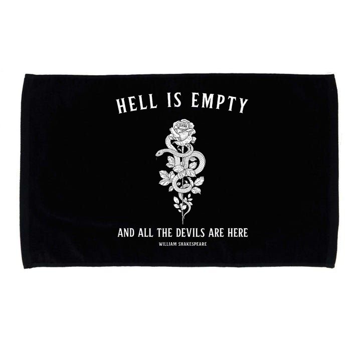 Hell Is Empty Shakespeare Goblincore Fairy Goth Grunge Snake Microfiber Hand Towel