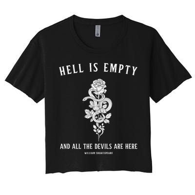 Hell Is Empty Shakespeare Goblincore Fairy Goth Grunge Snake Crop Top