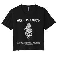 Hell Is Empty Shakespeare Goblincore Fairy Goth Grunge Snake Crop Top