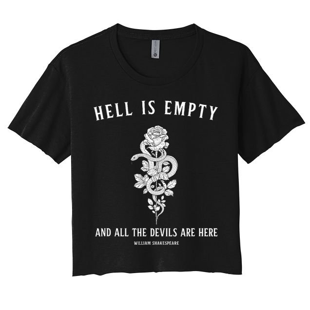 Hell Is Empty Shakespeare Goblincore Fairy Goth Grunge Snake Crop Top