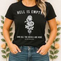 Hell Is Empty Shakespeare Goblincore Fairy Goth Grunge Snake Womens T-Shirt