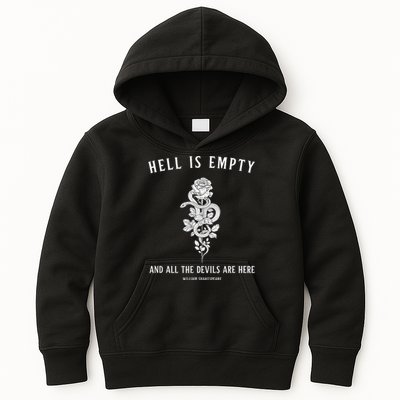 Hell Is Empty Shakespeare Goblincore Fairy Goth Grunge Snake Kids Hoodie
