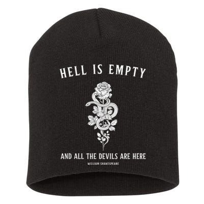 Hell Is Empty Shakespeare Goblincore Fairy Goth Grunge Snake Short Acrylic Beanie