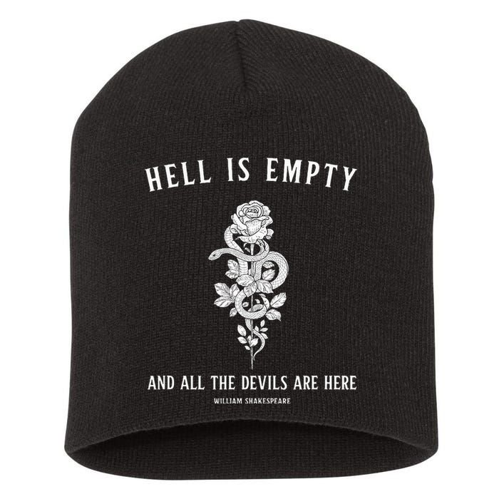 Hell Is Empty Shakespeare Goblincore Fairy Goth Grunge Snake Short Acrylic Beanie