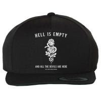 Hell Is Empty Shakespeare Goblincore Fairy Goth Grunge Snake Wool Snapback Cap