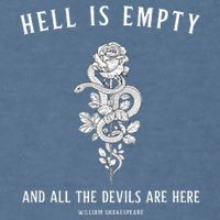 Hell Is Empty Shakespeare Goblincore Fairy Goth Grunge Snake Garment-Dyed Sweatshirt