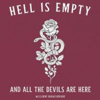 Hell Is Empty Shakespeare Goblincore Fairy Goth Grunge Snake 16oz Travel Tumbler