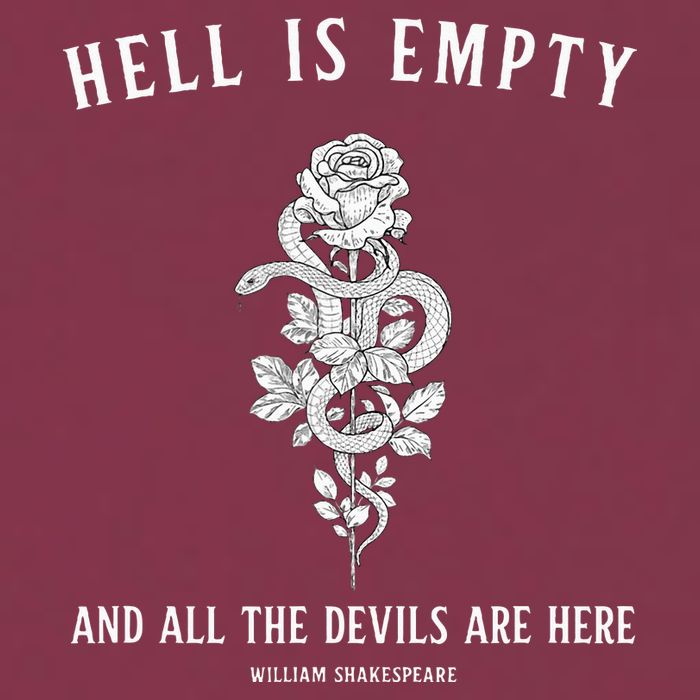 Hell Is Empty Shakespeare Goblincore Fairy Goth Grunge Snake 16oz Travel Tumbler