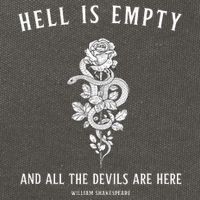 Hell Is Empty Shakespeare Goblincore Fairy Goth Grunge Snake Cotton Canvas Backpack