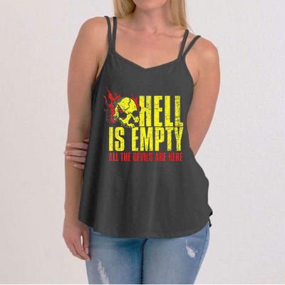 Hell Is Empty Funny Skull Lover Scary Horror Fan Tee Women's Strappy Tank