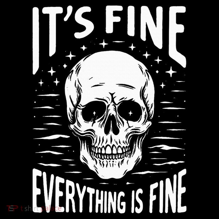 Halloween It's Fine Everything Is Fine Funny Skeleton Flatbill Hat