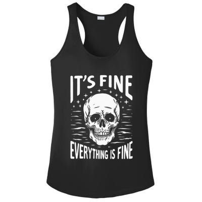 Halloween It's Fine Everything Is Fine Funny Skeleton Ladies PosiCharge Competitor Racerback Tank