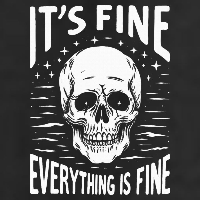 Halloween It's Fine Everything Is Fine Funny Skeleton Large Microfiber Waffle Golf Towel
