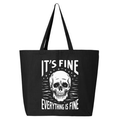 Halloween It's Fine Everything Is Fine Funny Skeleton 25L Jumbo Tote