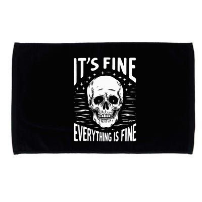 Halloween It's Fine Everything Is Fine Funny Skeleton Microfiber Hand Towel
