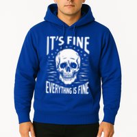 Halloween It's Fine Everything Is Fine Funny Skeleton Hoodie
