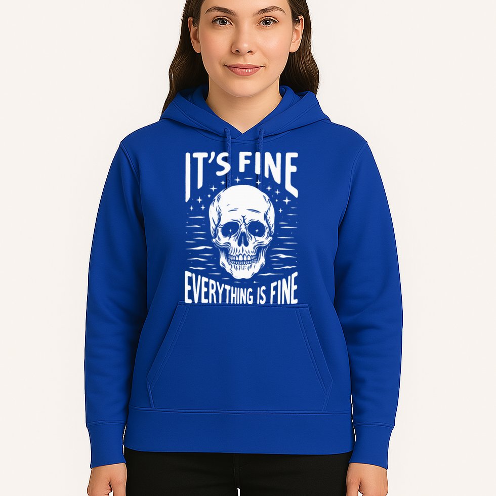 Halloween It's Fine Everything Is Fine Funny Skeleton Hoodie
