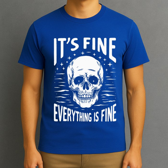 Halloween It's Fine Everything Is Fine Funny Skeleton T-Shirt