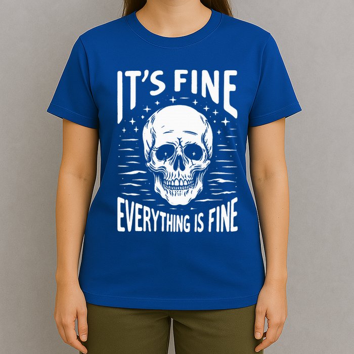 Halloween It's Fine Everything Is Fine Funny Skeleton T-Shirt