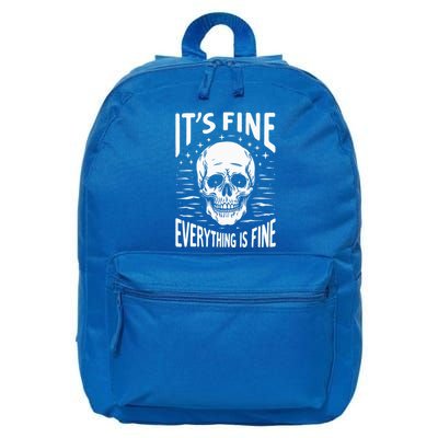 Halloween It's Fine Everything Is Fine Funny Skeleton 16 in Basic Backpack