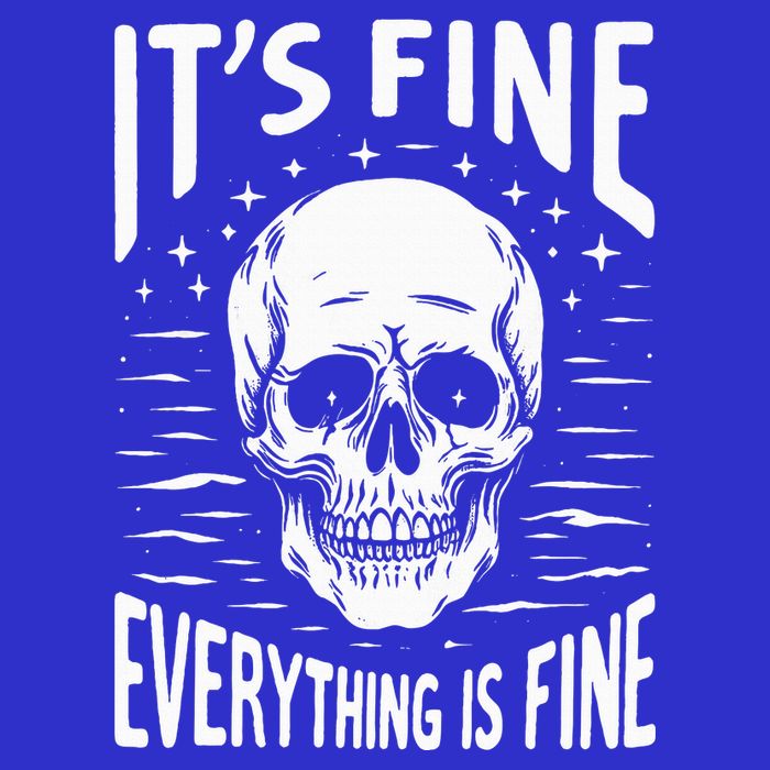 Halloween It's Fine Everything Is Fine Funny Skeleton 16 in Basic Backpack