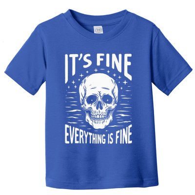 Halloween It's Fine Everything Is Fine Funny Skeleton Toddler T-Shirt