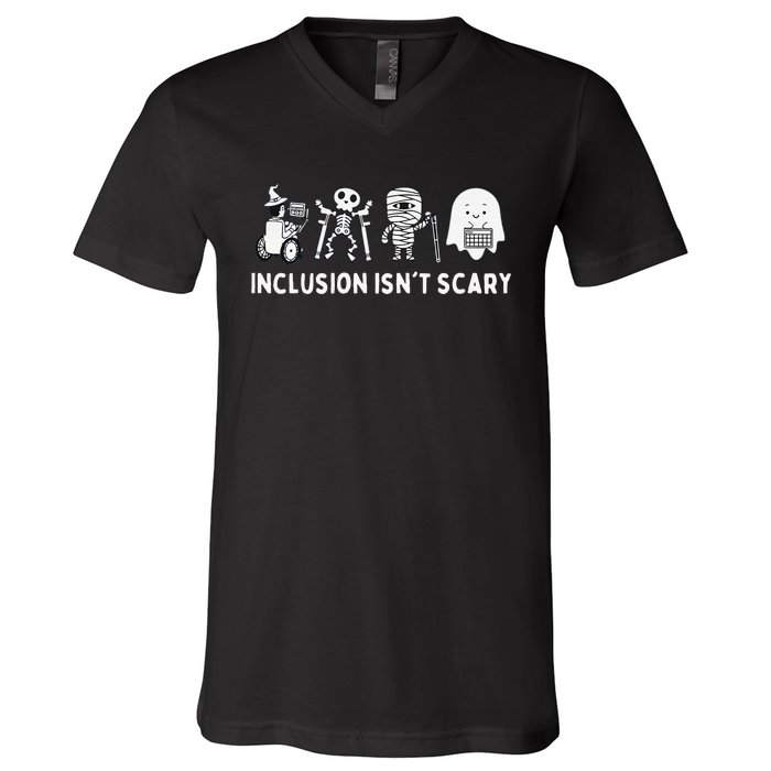 Halloween Inclusion for SLP and Sped Teachers V-Neck T-Shirt