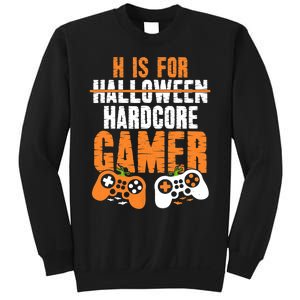 H Is For Hardcore Gamer Funny Halloween Gaming Sweatshirt