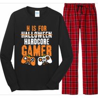 H Is For Hardcore Gamer Funny Halloween Gaming Long Sleeve Pajama Set