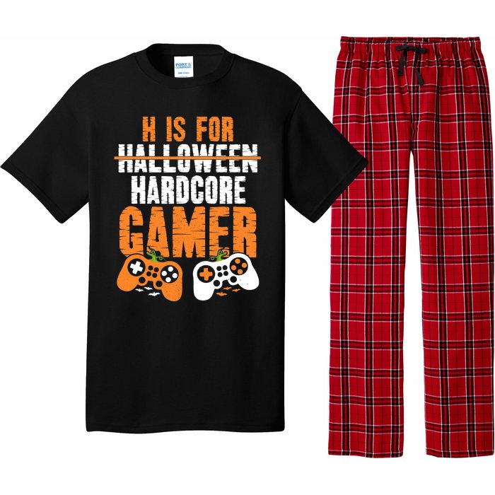 H Is For Hardcore Gamer Funny Halloween Gaming Pajama Set