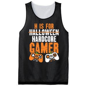 H Is For Hardcore Gamer Funny Halloween Gaming Mesh Reversible Basketball Jersey Tank