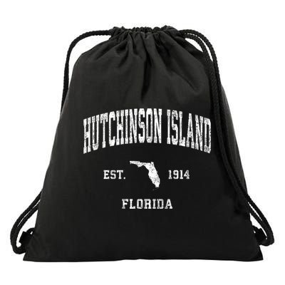 Hutchinson Island Florida Fl Vintage Established Athletic Sports Design Drawstring Bag