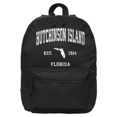 Hutchinson Island Florida Fl Vintage Established Athletic Sports Design 16 in Basic Backpack