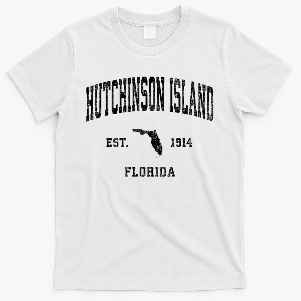 Hutchinson Island Florida Fl Vintage Established Athletic Sports Design T-Shirt