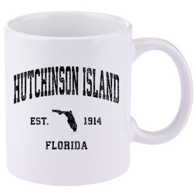 Hutchinson Island Florida Fl Vintage Established Athletic Sports Design 11oz C Handle Ceramic Mug
