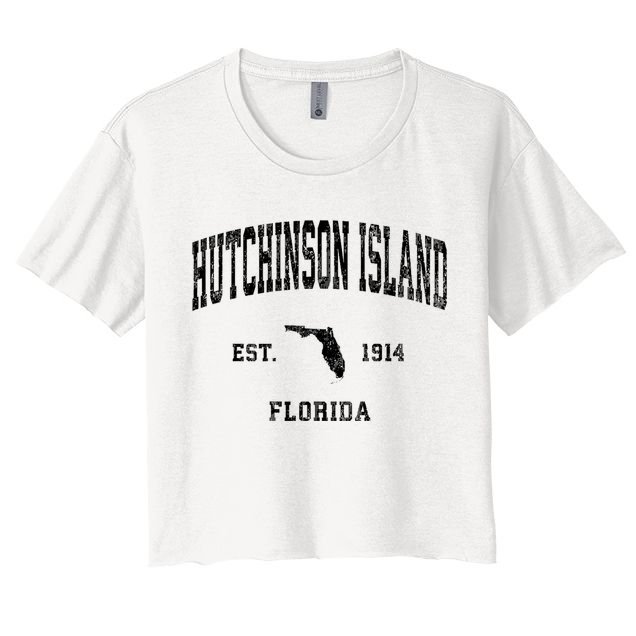 Hutchinson Island Florida Fl Vintage Established Athletic Sports Design Crop Top