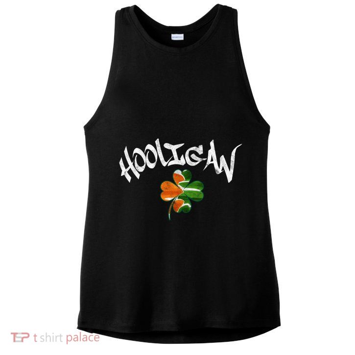 Hooligan Irish Flag St Patricks Day Ladies PosiCharge Tri-Blend Wicking Tank