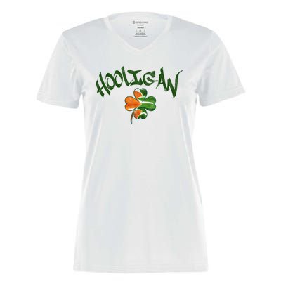 Hooligan Irish Flag St Patricks Day Women's Momentum V-Neck T-Shirt