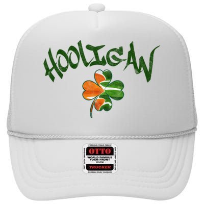 Hooligan Irish Flag St Patricks Day High Crown Mesh Back Trucker Hat