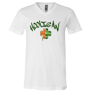 Hooligan Irish Flag St Patricks Day V-Neck T-Shirt