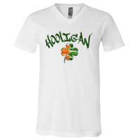 Hooligan Irish Flag St Patricks Day V-Neck T-Shirt