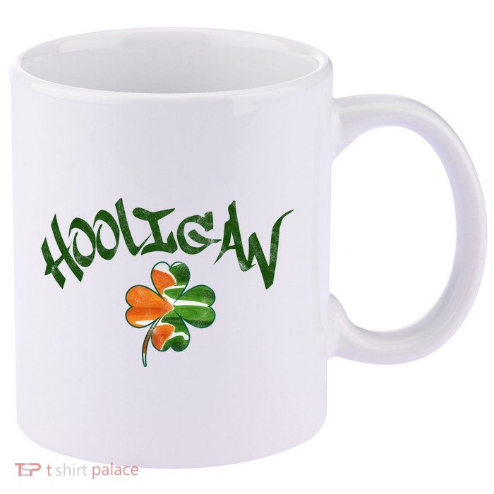 Hooligan Irish Flag St Patricks Day 11oz C Handle Ceramic Mug