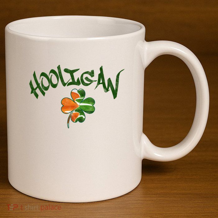 Hooligan Irish Flag St Patricks Day 11oz C Handle Ceramic Mug