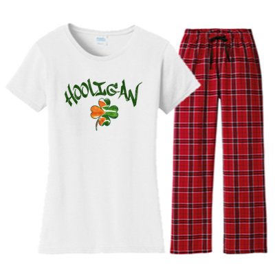 Hooligan Irish Flag St Patricks Day Women's Flannel Pajama Set