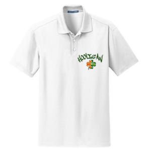 Hooligan Irish Flag St Patricks Day Dry Zone Grid Polo